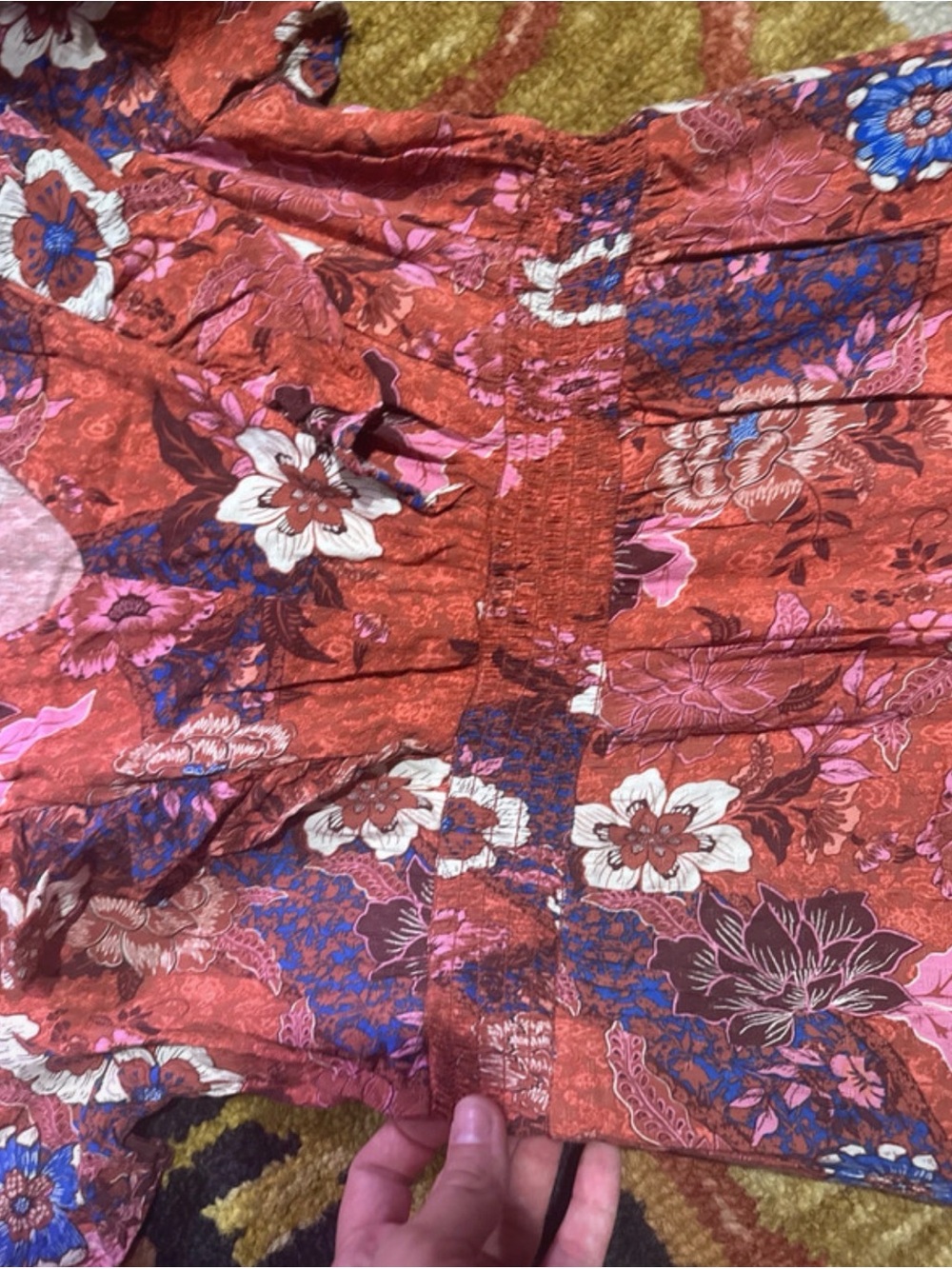 Nurture by Westbound Floral Tiered Maxi Dress in Rust Pink Sz Large - Picture 6 of 8